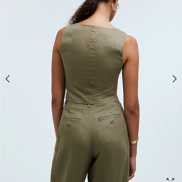 Madewell linen green set - crop top and harlow pant - Picture 2 of 8